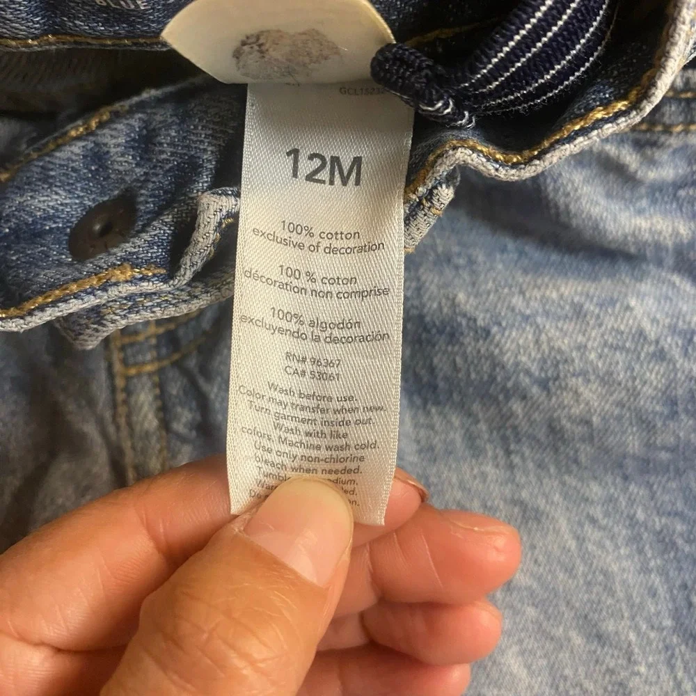 OshKosh B'gosh dark wash denim‎ elastic waist classic baby denim jeans SIZE 12M
